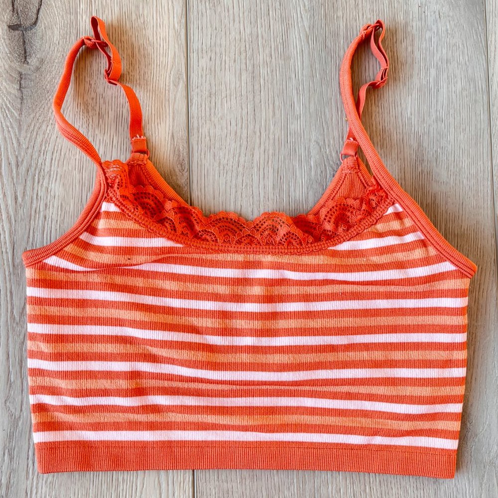 Aerie Seamless Lace Trim Longline Bralette